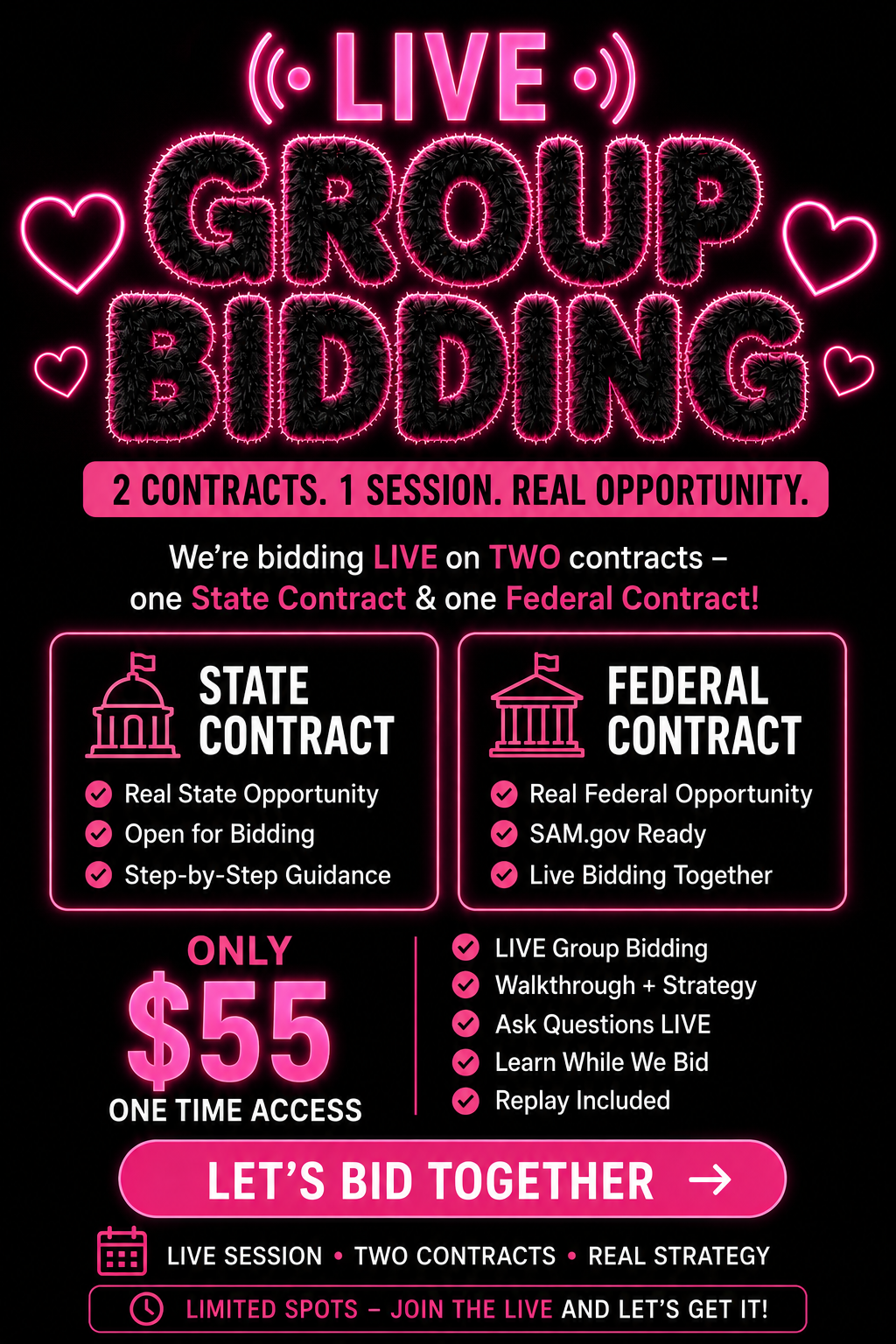 Live group bidding