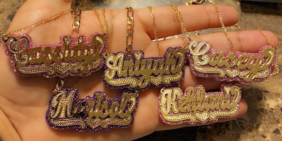 Colored background necklace